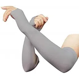 Brats N Beauty -Grey Colour Finger Cut Protection Arm Sleeves, Hand Socks for Men and Women (Unisex) Used for Driving,Hiking, Sports,Biking, Cycling,Sunburn, dust & Pollution Protection-picture-30