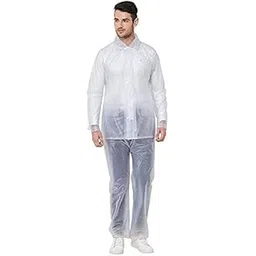 brats n beauty Rainfighter Men/Boy's PVC Top with Bottom Translucent Raincoat With Detachable Hood free Size-picture-14