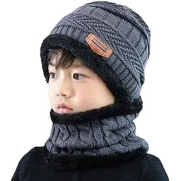 brats n beauty Women's Acrylic Beanie Caps (Pack Of 1 Beanie Hat, 1 Scarf) (RS-FS-1P-BNWC-0G_Grey_Free Size)-picture-11