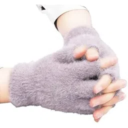 brats n beauty Working Women/Girl's Soft & Cozy Premium Winter Warm Hand Gloves Grey Color fit for 12 Years & Above - Pack of 1 Pair-picture-15