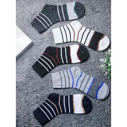 Brauch Pack Of 5 Assorted Striped Above Ankle-Length Socks-picture-31