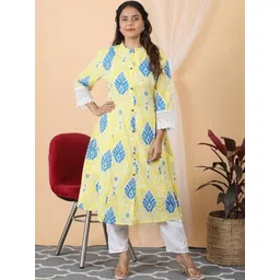 BRAVAL TEXTILE Women Ethnic Motifs Printed Regular Pure Cotton Kurta with Trousers-picture-26