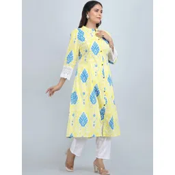 BRAVAL TEXTILE Women Ethnic Motifs Printed Regular Pure Cotton Kurta with Trousers image 5