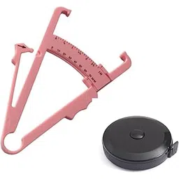 Bravezi Body Fat Caliper Analyzer and Body Fat Measuring Tape Portable Round Retractable(Pink and Black) Pack of 2-picture-27