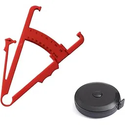 Bravezi Body Fat Caliper Analyzer and Body Fat Measuring Tape Portable Round Retractable(Red and Black) Pack of 2-picture-29
