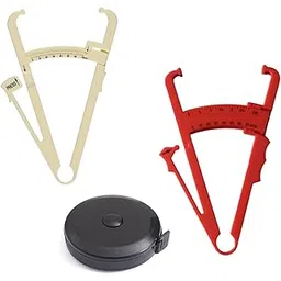 Bravezi Body Fat Caliper,skinfold Body Fat Analyzer (Cream and Red) and Body Fat Retractable Measuring Tape(Black) Pack Of 3-picture-33