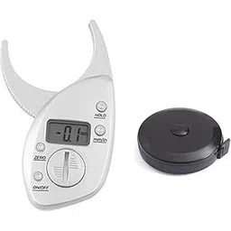 Bravezi Digital Body Fat Caliper and Body Fat Dual Side Push Button Portable Round Retractable Measuring Tape Pack of 2-picture-25