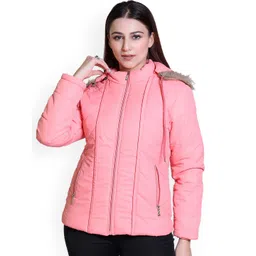 Brazo Hooded Long Sleeves Faux Fur Trim Lightweight Puffer Jacket-picture-20