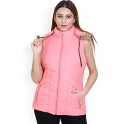 Brazo Hooded Sleeveless Lightweight Longline Parka Jacket With Faux Fur Trim-picture-12