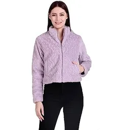 brazo Women’s Soft Faux Fur Winter Jacket – High Neck, Full Sleeves, Zip Closure, Warm Stylish Casual Wear-picture-30