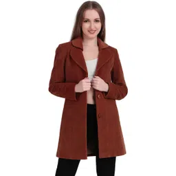 Polyster Solid Coat For Women-image-37