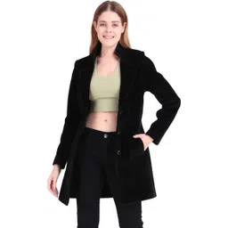 Polyster Solid Coat For Women-image-6