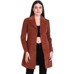 Tweed Solid Coat For Women-image-40