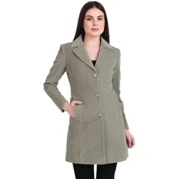 Tweed Solid Coat For Women-image-45