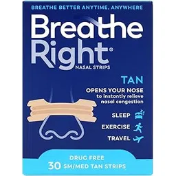 Breathe Right® Tan Large Nasal Strips — Drug Free, 30 Count — Opens Your Nose for Better Breathing — Ideal for Sleep, Exercise & Travel-picture-15