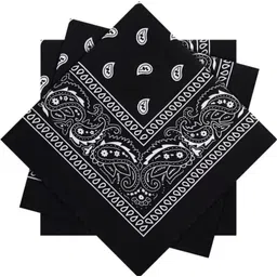 brendo Double Sided Print Paisley Cowboy Bandana Party Favor Scarf Handkerchiefs ["Black"] Handkerchief-picture-28