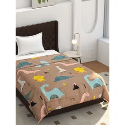 BREVARD Brown Cartoon Characters 150 GSM Single Bed Comforter-picture-27