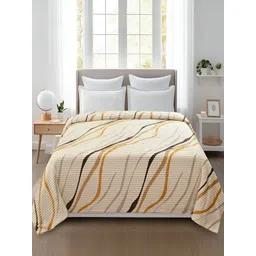 BREVARD Cream & Grey Printed 190 GSM Queen SizeDuvetCover-picture-12