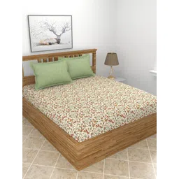 BREVARD Green Floral 210 TC King Bedsheet Set 2.74 m x 2.74 m-picture-19