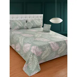 BREVARD Green Pink Tropical Printed Superfine Double Queen  Bedding Set-picture-28