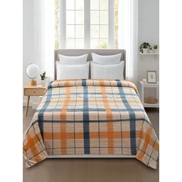 BREVARD Mustard & Grey Printed 190 GSM Queen SizeDuvetCover image 1