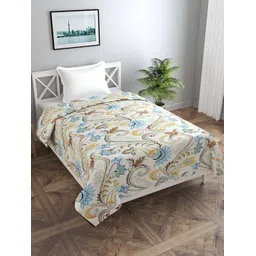 BREVARD Off White & Brown Printed Single Duvet Cover-picture-36