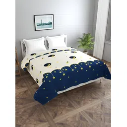 BREVARD Off White & Navy Blue Conversational Printed Double Queen Duvet Cover-picture-20