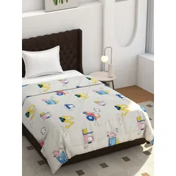 BREVARD Off White Cartoon Characters 150 GSM Single Bed Comforter-picture-24
