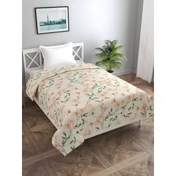 BREVARD Peach-Color & Pink Printed Cotton Single Duvet Cover image 2