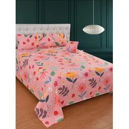 BREVARD Pink Yellow Floral Superfine Double Queen Bedding Set-picture-39