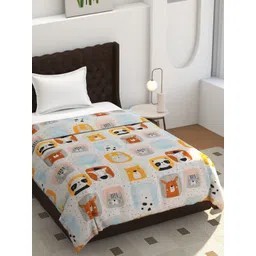 BREVARD White Cartoon Characters 150 GSM Single Bed Comforter-picture-14