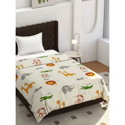 BREVARD White Cartoon Characters 150 GSM Single Bed Comforter-picture-11