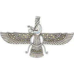 bria by saar BRIABYSAAR Silver Eagle Brooch Pin for Men & Women | Bold & Elegant Accessory for Blazers, Sarees & Coats | BBS-BRCH-EAGL-SL-picture-33
