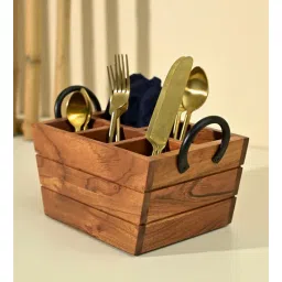 brick brown Boat Cutlery Caddy Holder with Handle-picture-15