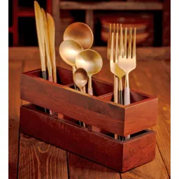 brick brown Cranny Brown Solid Wood Cutlery Holder-picture-36