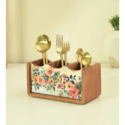 brick brown Pastel Flora Cutlery Holder-picture-11