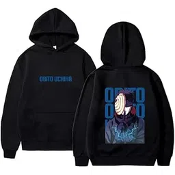 brief chickade Men's and Women Black Uchiha Obito Graphic Printed Hood Obito Uchiha Mask Anime Unisex Hoodie-picture-13