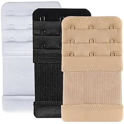 briefsy Women Bra Extender 3 Hook | Soft Elastic Bra Extension for Comfortable Fit | Adjustable Bra Hook Extender (Pack of 3) - Black, Skin, White-picture-56