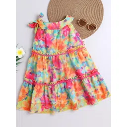 BRIGHT STARS KIDSWEAR Georgette Fit & Flare Midi Dress-picture-34