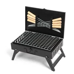 brightberg SMALL Size Foldable Barbeque Grill Set Tong, 8 Skewers,1Grill,1Glove, &1CHARCOAL Electric Tandoor-picture-12