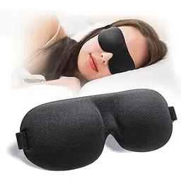 BRIGHTZONE Blind Sleeping Eye Mask Slip Night Sleep Eye black 3D Cotton Cover Super Soft & Smooth Travel Masks for Men Women Girls Boys Kids-picture-47