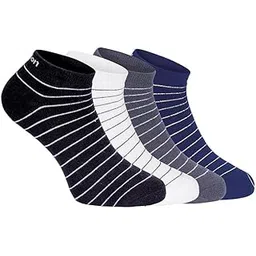 brijaanya Ankle Socks Men and Women Made With Durable Breathable Cotton Striped Free Size Anti Odour Ideal for Sports Gym & All Day Wear-picture-30