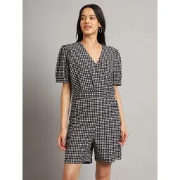 Brinns Black & White Regular Fit Printed Jumpsuit-image-44