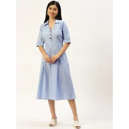 BRINNS Blue Shirt Midi Dress-picture-36