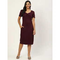 BRINNS Gathered Detailed Knee Length Sheath Dress-picture-29