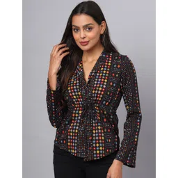 BRINNS Geometric Printed Cinched Waist Top-picture-24