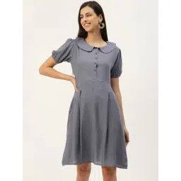 BRINNS Grey Midi A Line Dress-picture-16