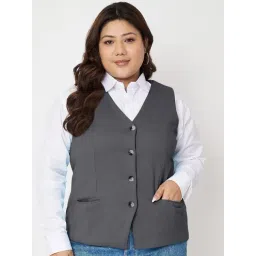 BRINNS Grey Solid Waistcoat-picture-23
