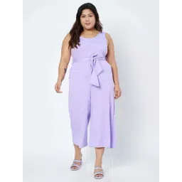 Brinns Lavender Cotton Regular Fit Plus Size Jumpsuit-picture-38