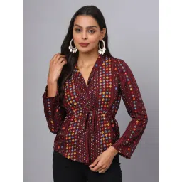 BRINNS Maroon Printed Top-picture-30